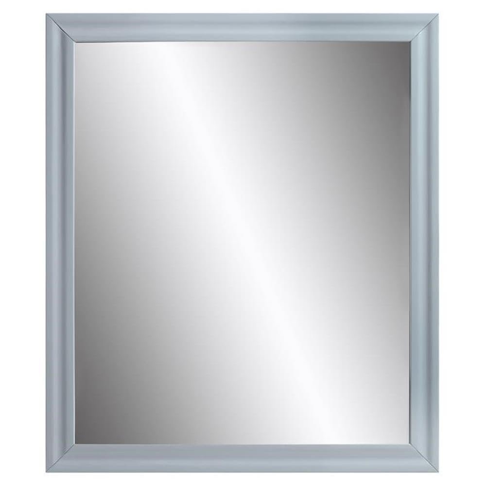 Acme Gaines Rectangle Wooden Frame Mirror in Gray High Gloss
