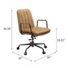 Acme Eclarn Leather Adjustable Height Swivel Office Chair in Brown view 3
