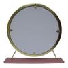 Acme Adao Vanity Mirror & Stool in Faux Fur Mirror Pink & Gold Finish view 2