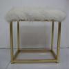 Acme Adao Vanity Mirror & Stool in Faux Fur Mirror Pink & Gold Finish view 4