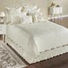 Touch of Class Vienna Oversized Light Cream Woven Matelasse Scroll Bedding Queen Coverlet Set view 1