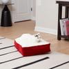 Happy Hounds Willow Rectangle Reversible Sherpa Pillow Cat Bed, Crimson view 2