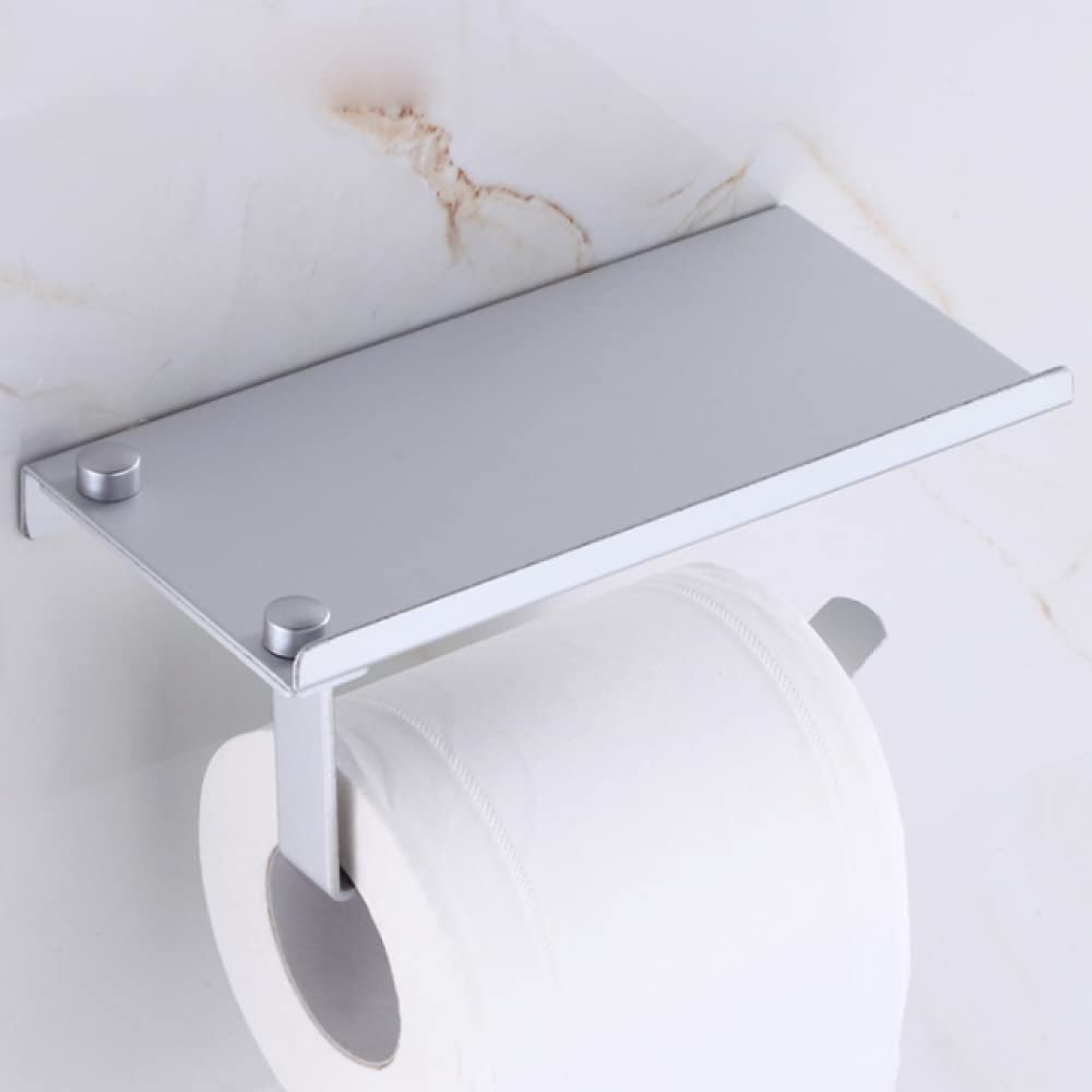 Aluminium Toilet Paper Rack Roll Paper Holder Waterproof Phone Holder Wall Mounted Punch Free Bath Soap Towel Shelf,Silver,China