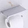 Aluminium Toilet Paper Rack Roll Paper Holder Waterproof Phone Holder Wall Mounted Punch Free Bath Soap Towel Shelf,Silver,China view 1