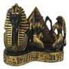 Ebros Gift Black and Gold Ancient Egyptian Monuments Pharaoh Pyramid Anubis and Horus Sculptural Business Card Holder with Hieroglyphs Historical Dynasty King Tutankhamun Gods of Egypt Figurine view 1