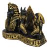 Ebros Gift Black and Gold Ancient Egyptian Monuments Pharaoh Pyramid Anubis and Horus Sculptural Business Card Holder with Hieroglyphs Historical Dynasty King Tutankhamun Gods of Egypt Figurine view 3