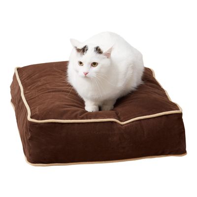 Happy Hounds Willow Rectangle Reversible Sherpa Pillow Cat Bed, Cocoa