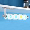 Kitchen Bathroom New Hot Fashion Self-Adhesive Tissue Roll Holder Portable Paper Towel Rack for Kitchen Bathroom Silver,Silver view 4