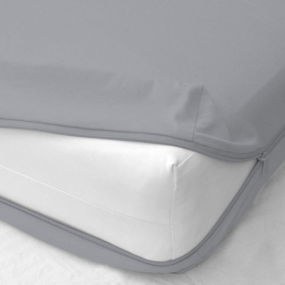 International Sheets Zipper Fitted Sheet - 4 Piece Sheet Set Olympic Queen Size 18" Deep Pocket, 1000 Thread Count 100% Egyptian Cotton Sateen Weave, Silver