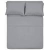 International Sheets Zipper Fitted Sheet - 4 Piece Sheet Set Olympic Queen Size 18" Deep Pocket, 1000 Thread Count 100% Egyptian Cotton Sateen Weave, Silver view 4