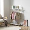 Child Clothing Rack, Kids Garment Rack Dress-up Closet, Rolling Pipe Open Clothes Rack with Storage Shelf, Industrial Wood Metal Clothes Organizer (two tiers one hanging rod kids garment rack) view 2