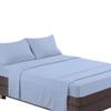 International Sheets Zipper Fitted Sheet - 4 Piece Sheet Set Twin Size 18" Deep Pocket, 1000 Thread Count 100% Egyptian Cotton Sateen Weave, Light Blue view 2