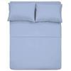 International Sheets Zipper Fitted Sheet - 4 Piece Sheet Set Twin Size 18" Deep Pocket, 1000 Thread Count 100% Egyptian Cotton Sateen Weave, Light Blue view 3