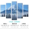 80 x 42 TOTAL - Mount Fuji, Japan during winter Canvas Print. 5 Panel Diamond Split Wall art. Purple Green view 2