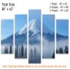 80 x 42 TOTAL - Mount Fuji, Japan during winter Canvas Print. 5 Panel Diamond Split Wall art. Purple Green view 3