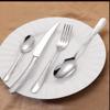 16 Piece Silverware Set For 4, 18 10 Stainless Steel Silverware Set, Modern Hammered Flatware Set, Knife/Fork/Spoon & Long Teaspoon Mirror-Polished Dishwasher Safe Cutlery view 1