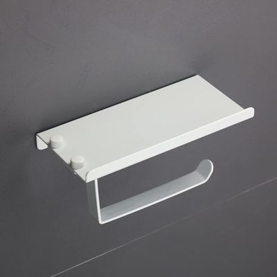 Aluminium Toilet Paper Rack Roll Paper Holder Waterproof Phone Holder Wall Mounted Punch Free Bath Soap Towel Shelf,White,China