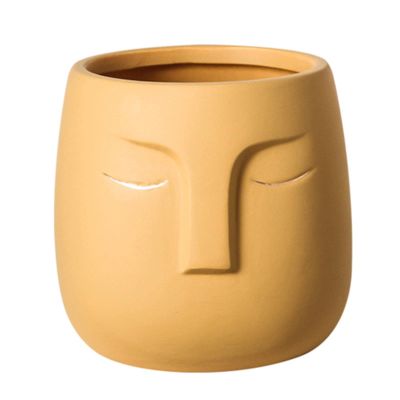 YUANstore Ceramic Face Head Flower Pot Vase Cactus Plant Potted Desktop Ornaments Abstract Character Flower Pot Hydroponic Vase Home Decor