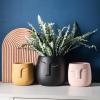 YUANstore Ceramic Face Head Flower Pot Vase Cactus Plant Potted Desktop Ornaments Abstract Character Flower Pot Hydroponic Vase Home Decor view 2