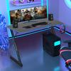BestOffice Gmaing Desk Z Shaped 47 inch Gaming Workstation Ergonomic Gaming Table PC Computer Desk with Headphone Hook for Game Players, Blue view 2