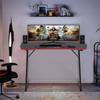 BestOffice Gmaing Desk Z Shaped 47 inch PC Computer Desk Computer Workstation Ergonomic Gaming Table with Headphone Hook for Game Players, Red view 4