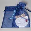 Jwenic 100 Count Sheer Organza Mesh Drawstring Gift Bags 5x7 Inch Navy Blue view 2