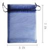Jwenic 100 Count Sheer Organza Mesh Drawstring Gift Bags 5x7 Inch Navy Blue view 3