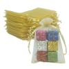 Jwenic 100 Count Sheer Organza Mesh Drawstring Gift Wrap Bags 4x6 Inch Gold view 1