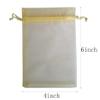 Jwenic 100 Count Sheer Organza Mesh Drawstring Gift Wrap Bags 4x6 Inch Gold view 3