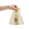 Jwenic 100 Count Sheer Organza Mesh Drawstring Gift Wrap Bags 4x6 Inch Gold view 4