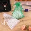 Jwenic 100pc Sheer Organza Mesh Drawstring Gift Favors Bags 5x7 Inch Green view 2