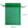 Jwenic 100pc Sheer Organza Mesh Drawstring Gift Favors Bags 5x7 Inch Green view 3