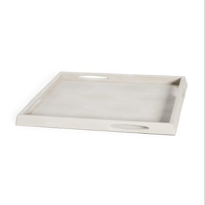 Two's Company Pearl White Stingray Decor Rectangle Tray, 17.5"