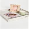 Two's Company Pearl White Stingray Decor Rectangle Tray, 17.5" view 3