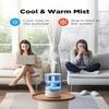 Pelonis Warm and Cool Mist Humidifiers for Bedroom Large Room Home and Baby | Ultrasonic Cool and Warm Mist Humidifier for Plants | Essential Oil Diffuser|4L Tank| Night Light| White view 3