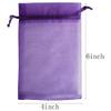 Jwenic 100 Count Sheer Organza Mesh Drawstring Gift Bags 4x6 Inch Purple view 3