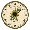 Vintage Sunflower Wood Clock 12x12in Floral Non-Ticking Wooden Wall Clock Birthday Gift Idea Inspired French Chic Country Easy to Read Round Hanging Clock for Kitchen,Bedroom,Dining Room view 1