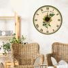 Vintage Sunflower Wood Clock 12x12in Floral Non-Ticking Wooden Wall Clock Birthday Gift Idea Inspired French Chic Country Easy to Read Round Hanging Clock for Kitchen,Bedroom,Dining Room view 2