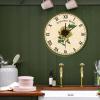 Vintage Sunflower Wood Clock 12x12in Floral Non-Ticking Wooden Wall Clock Birthday Gift Idea Inspired French Chic Country Easy to Read Round Hanging Clock for Kitchen,Bedroom,Dining Room view 3