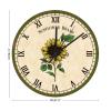 Vintage Sunflower Wood Clock 12x12in Floral Non-Ticking Wooden Wall Clock Birthday Gift Idea Inspired French Chic Country Easy to Read Round Hanging Clock for Kitchen,Bedroom,Dining Room view 4