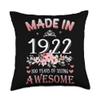 100 Year Old Vintage Made In 1922 100th Flower Birthday Gift Throw Pillow view 1
