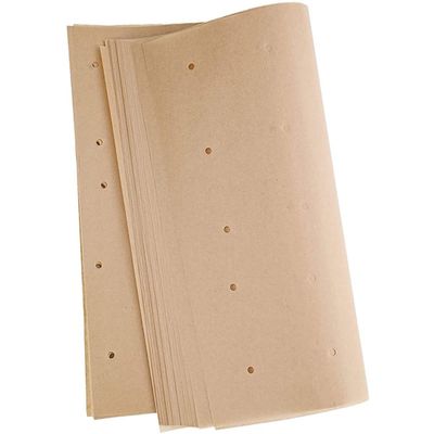 100Pcs Air Fryer Paper Mats Parchment Paper Pads Unbleached Air Fryer High Temperature Resistant Perforated Square Air Fryer Mats for Toaster Countertop Large Toaster Oven(12X13inch)