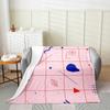 Abstract Geometric Lattice Throw Blanket,Retro Memphis Bed Blanket for Kids Teens Girls Boys,80s 90S Old Fashion Flannel Blanket Pink Fuzzy Blanket, 40 x 50 Inches view 1