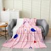 Abstract Geometric Lattice Throw Blanket,Retro Memphis Bed Blanket for Kids Teens Girls Boys,80s 90S Old Fashion Flannel Blanket Pink Fuzzy Blanket, 40 x 50 Inches view 2
