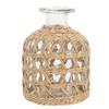 DOITOOL Glass Flower Vase with Rattan Cover, Straw Woven Glass Vase Decorative Boho Flower Container Farmhouse Flowerpot for Home Arrangement Table Decoration, 3.1X3.1X4.4inch view 1