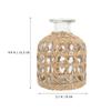 DOITOOL Glass Flower Vase with Rattan Cover, Straw Woven Glass Vase Decorative Boho Flower Container Farmhouse Flowerpot for Home Arrangement Table Decoration, 3.1X3.1X4.4inch view 3