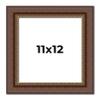 11x12 Frame Brown Beaded Copper Solid Wood Picture Frame Width 2 Inches | Interior Frame Depth 0.5 Inches | Marron Photo Frame | Complete with UV Acrylic, Foam Board Backing & Hanging Hardware view 1