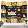 Smiling Corgi Dog Tapestry,Sunflower Sunshine Wall Hanging for Kids Teens Adult Room Decor,Geometric Lattice Wall Blanket Tapestries Cute Animal Pet Wall Art Hanging, Large 59.1 x 82.7 Inches view 1