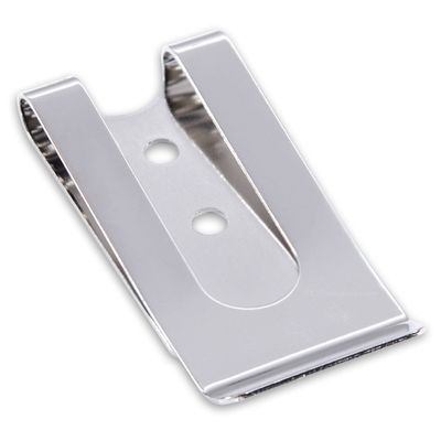 HolsterSmith - Universal Metal Belt Clip - fits up to 2.0 inch Belts - Nickel Polished Finish 1 Pack - for KYDEX Holsters, Sheaths, Cell Phone Cases, Money Clips