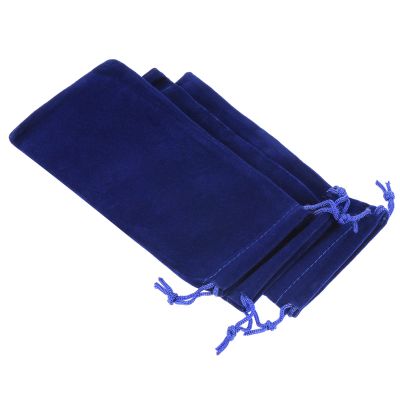 PATIKIL 17x8cm Microfiber Pouch, 3Pcs Soft Storage Drawstring Gift Bag for Glasses Wedding, Dark Blue